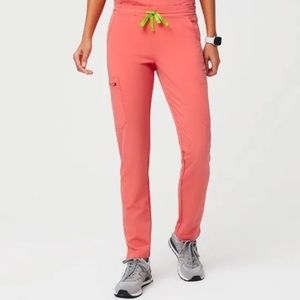 Figs Hot Coral Yola Tall - Skinny Scrub Pants